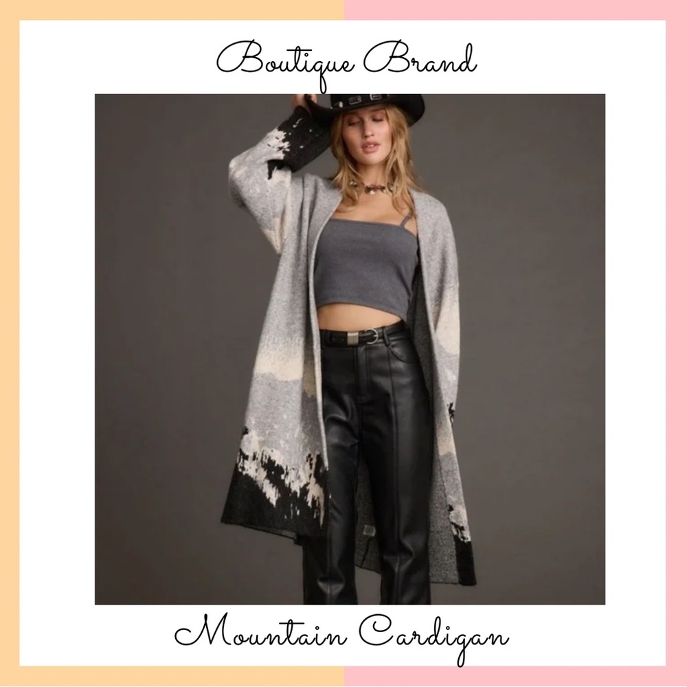 Vici Gray and Black Patterned Cardigan